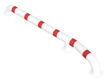 Wieldwinger staal links/rechts Ø152x3000mm wit/rood - vloermontage