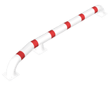 Wieldwinger staal links/rechts Ø152x3000mm wit/rood - vloermontage