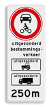 Verkeersbord C12 met diverse onderborden - reflecterend