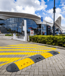 Temposchwelle aus Gummi - 5-10 km/h - 72 mm hoch - Schwarz-Gelb