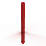 Hydrant bollard staal Ø108x1300mm rood RAL 3020 - grondmontage