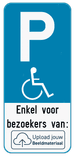 Parkeerbord E9 mindervaliden - Eigen tekst - Eigen logo