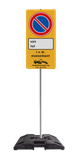 Verkeersbord tijdelijk parkeerverbod i.v.m. evenement reflecterend - compleet met paal en baakvoet