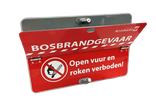 Klapbord bosbrandgevaar, Roken en open vuur verboden - reflecterend