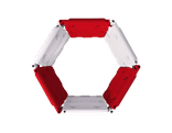 Kunststof barrier rood/wit (vulbaar tot 60kg) - 1130x400x560mm