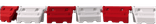 Kunststof barrier rood/wit (vulbaar tot 60kg) - 1130x400x560mm