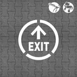 Wegmarkering spuitmal PVC (5mm) - Sjabloon EXIT uitgang met pijl
