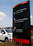 Totem publicitaire TS colonne en aluminium non éclairée – avec votre propre design rétroréfléchissant
