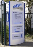 Totem publicitaire TS colonne en aluminium non éclairée – avec votre propre design rétroréfléchissant
