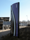 Totem publicitaire TS colonne en aluminium non éclairée – avec votre propre design rétroréfléchissant