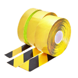 Ruban PermaStripe jaune et noir pour signalisation au sol – 30 m
