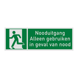 Nooduitgang bordje of sticker - reflecterend