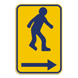 Werfbord - Brussel - Voetgangers rechtdoor - Geel/blauw