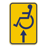 Werfbord - Brussel - mindervaliden links - Geel/blauw