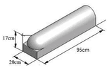 Stootband antraciet – 1 kant rond / 1 kant recht - 62kg
