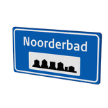 Verkeersbord DOR rechthoek 2:1 reflecterend +  eigen ontwerp/opdruk