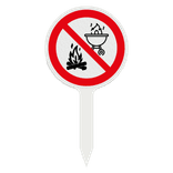 PVC-Steckschild Offenes Feuer und Grillen verboten – Ø150mm reflektierend
