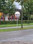 Verkeersspiegel kunststof acryl rond wit/rood - afmeting Ø100cm