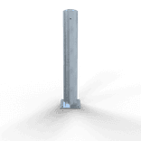 Rampaal Ø152x1000mm staal verzinkt - geel/zwart - met vloermontage