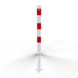 Parkplatz Poller Stahl 70x70mm weiß/rot – zum Einbetonieren