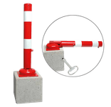 Poteau de parking amovible - 750mm - avec pied en béton 295x295x350mm
