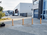 Absperrpfosten aus Recycling Kunststoff mit Diamantkopf Sand Beige