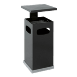 Poubelle noire avec cendrier - 50 litres