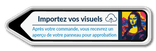 Panneau d'information en forme de flèche réfléchissante avec votre propre impression