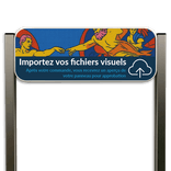 Panneau d'information pour parking - Poteaux en aluminium brossé + conception personnalisée