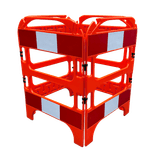 Barrière de chantier pliable 4 parties rouge réfléchissante – TS Fold