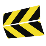 Markeringsplaten geel-zwart reflecterend - variabele afmeting - set van 2 stuks