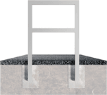 Anlehnbügel Fahrrad (Stahlrohr 60x40mm) 750x1200mm mit Querholm - zum Einbetonieren