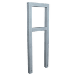 Anlehnbügel Fahrrad (Stahlrohr 60x40mm) 450x1200mm mit Querholm - zum Einbetonieren