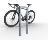 Anlehnbügel Fahrrad (Stahlrohr 60x40mm) 450x1200mm mit Querholm - zum Einbetonieren