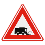 Verkeersbord - waarschuwing voor straat veegmachines