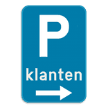 Parkeerbod met je eigen tekst en pijl