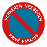 Parkeerbord - E1 - Privé Parking met extra tekst