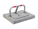 Versenkbarer Parkplatzbügel 835×400×48 mm mit Betonfundament
