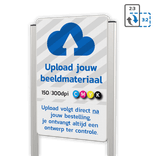 Informatiebord eigen ontwerp 2:3 met aluminium staanders - reflecterend
