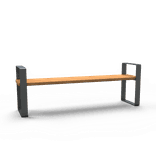 Banc public sans dossier en acier et bois FSC - type Bach 1800 mm