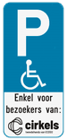 Parkeerbord E9 mindervaliden - Eigen tekst - Eigen logo