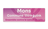 Naambord Commune ThinkPink.be - wit - magenta in huisstijl