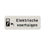 Verkeersbord elektrische voertuigen wit/zwart - reflecterend