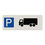 Parkeerbord gereserveerd voor vrachtwagen - reflecterend