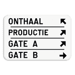 Wegwijzer bord – 4 tekstregels & pijlen rechterkant