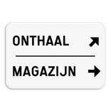 Wegwijzer bord – 2 tekstregels & pijlen rechterkant