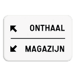 Wegwijzer bord – 2 tekstregels & pijlen linkerkant