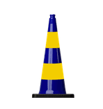 Cône de signalisation 750mm - Bleu/jaune réfléchissant