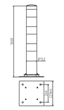 Neigbare Poller - Ø152mm - Gelb/Schwarz