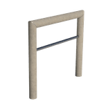 Arceau de stationnement vélo en matériau recyclé Ø 80 mm avec tube intermédiaire en inox – Sand Beige
